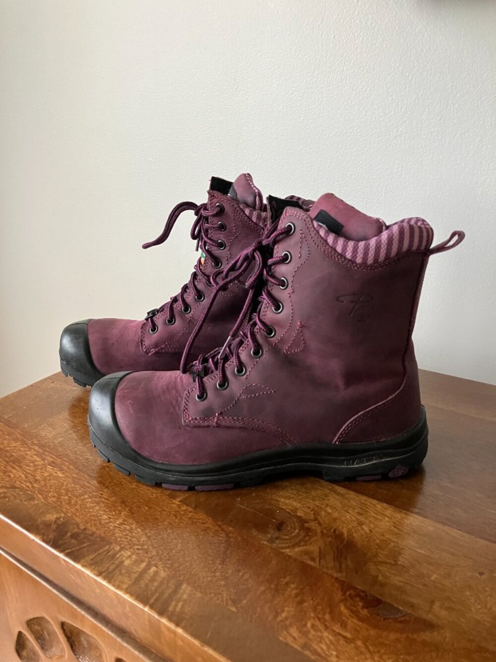 P&F Work Boots Safety Toe Stylish Workwear Women' Size 8.5